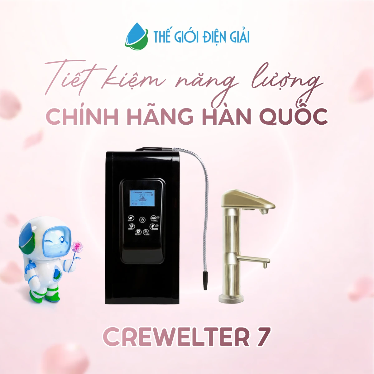 Máy lọc nước iON kiềm Crewelter Enkion 7 nhập khẩu Hàn Quốc dịch vụ