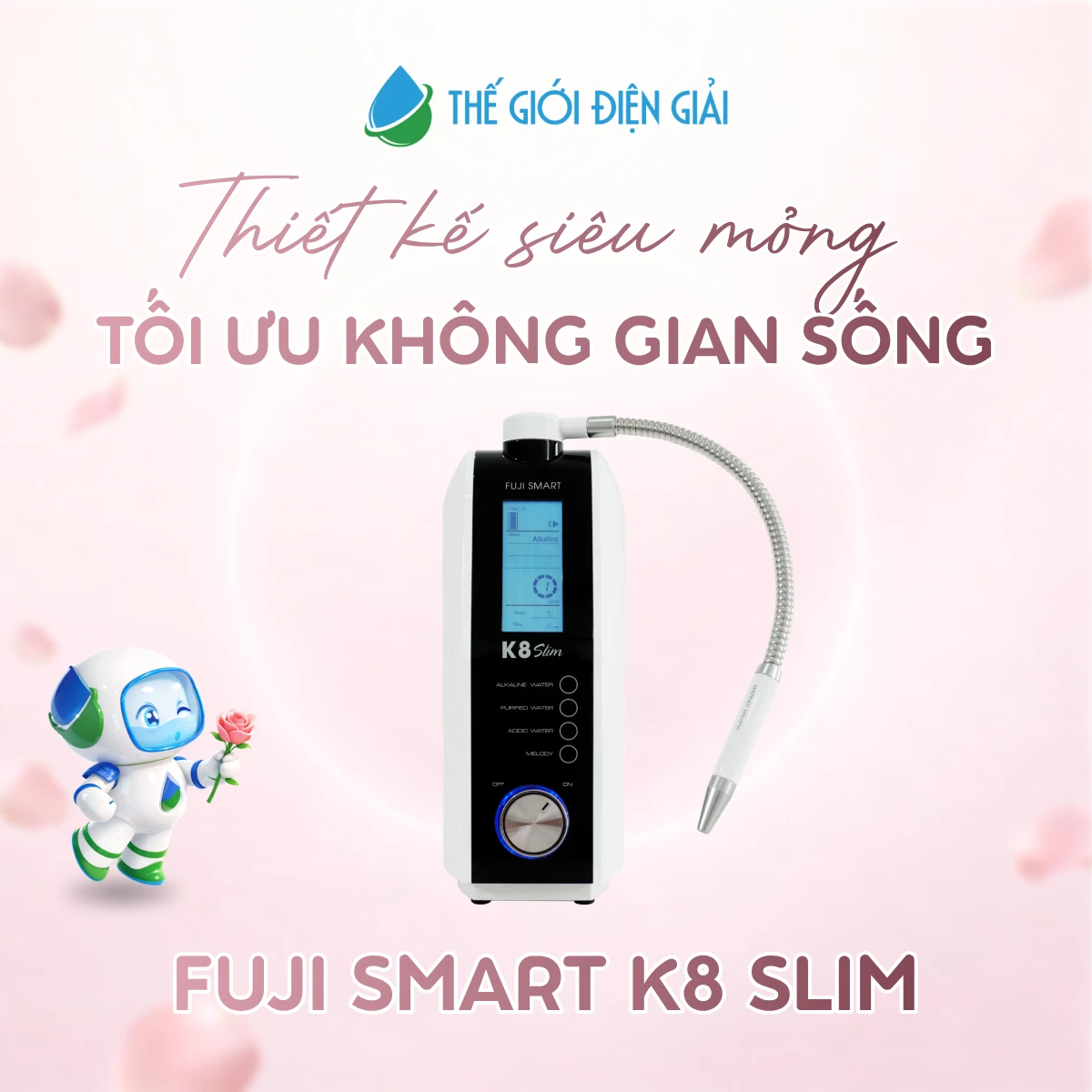 Máy lọc nước điện giải iON kiềm Fuji Smart K8 Slim