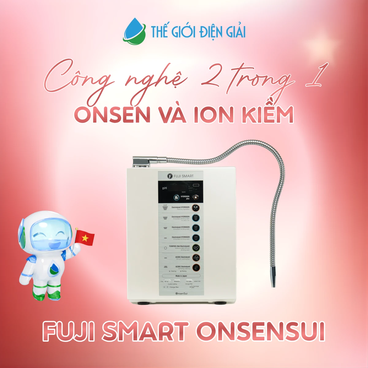 Máy lọc nước điện giải ion kiềm Fuji Smart OnsenSui