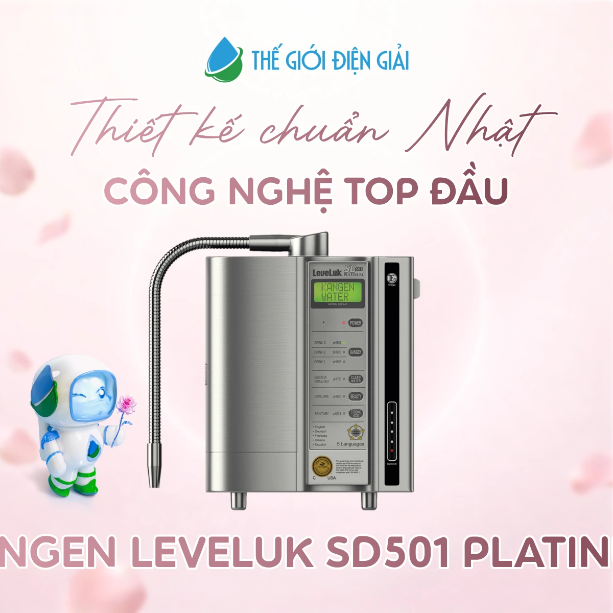 Máy lọc nước Kangen Leveluk SD501 Platinum - Hàng Chính Hãng Có Hóa Đơn VAT