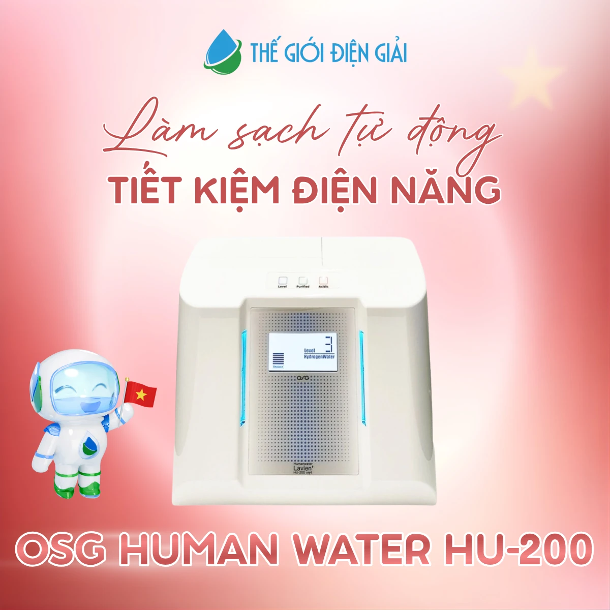 Máy lọc nước điện giải ion kiềm OSG Human Water HU-200