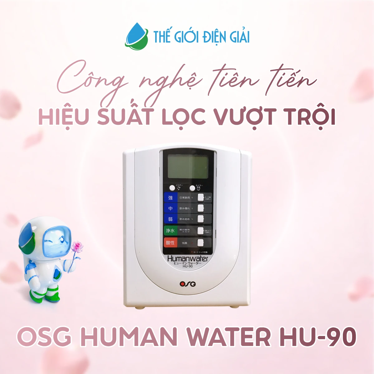 Máy lọc nước điện giải ion kiềm OSG Human Water HU-90