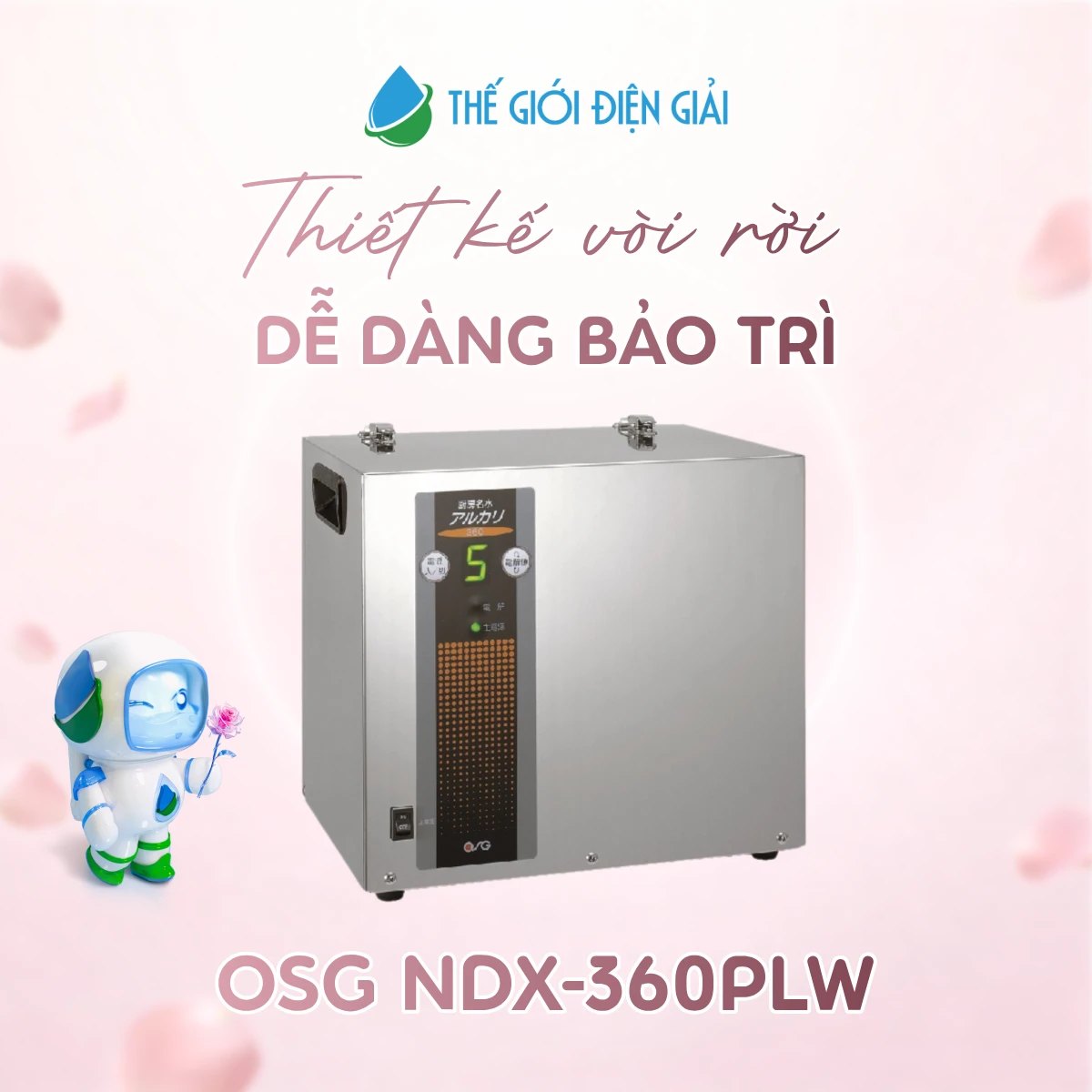 Máy lọc nước điện giải ion kiềm OSG NDX-360PLW