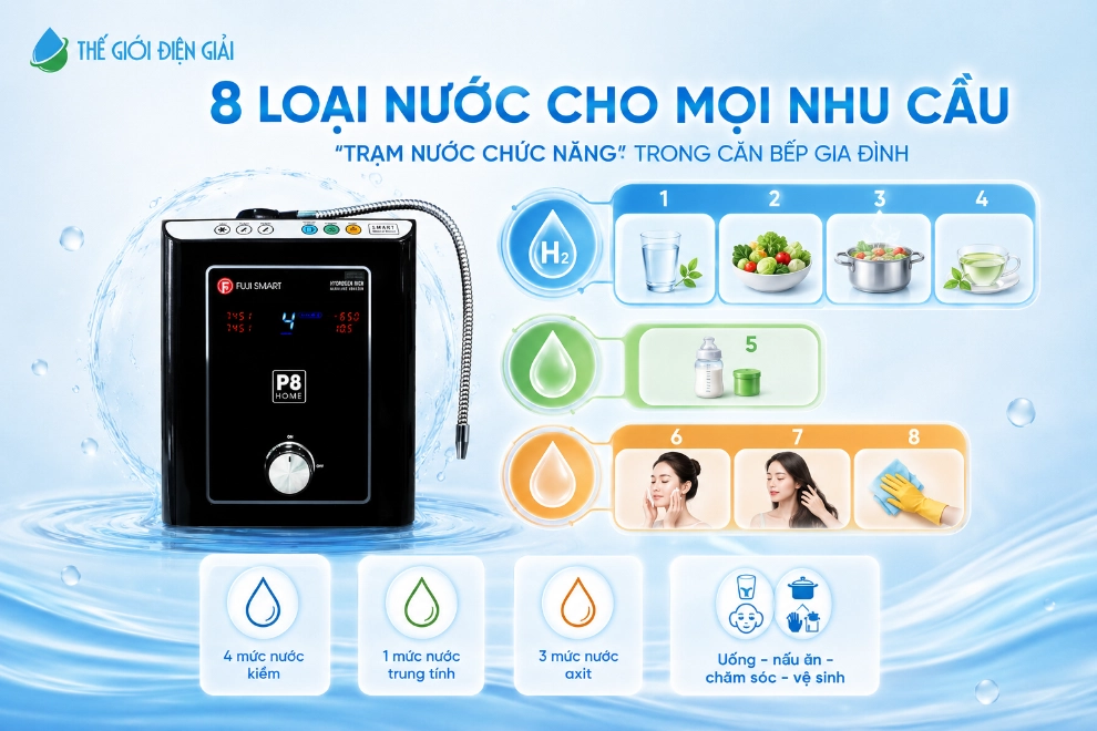 8 loại nước – %22trạm nước chức năng%22 cho mọi nhu cầu