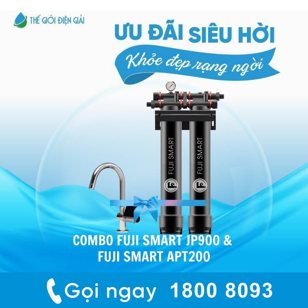 Combo: Máy lọc nước điện giải iON kiềm Fuji Smart JP900 và Hệ thống lọc tổng Fuji Smart APT200