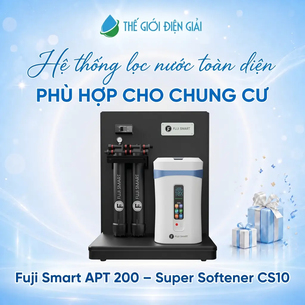 Giải pháp lọc tổng toàn diện Fuji Smart APT200 - Super Softener CS10 dành cho chung cư