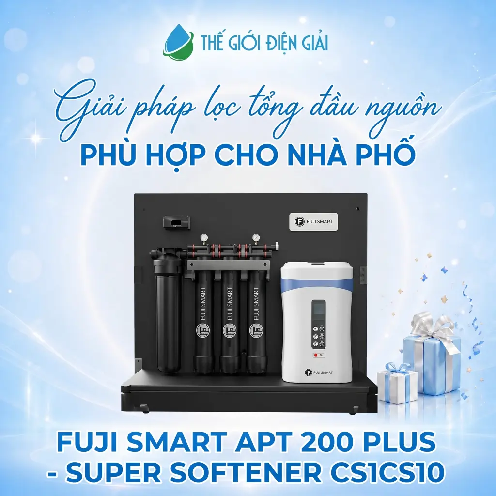 Giải pháp lọc tổng toàn diện Fuji Smart APT200 Plus - Super Softener CS10 dành cho nhà phố