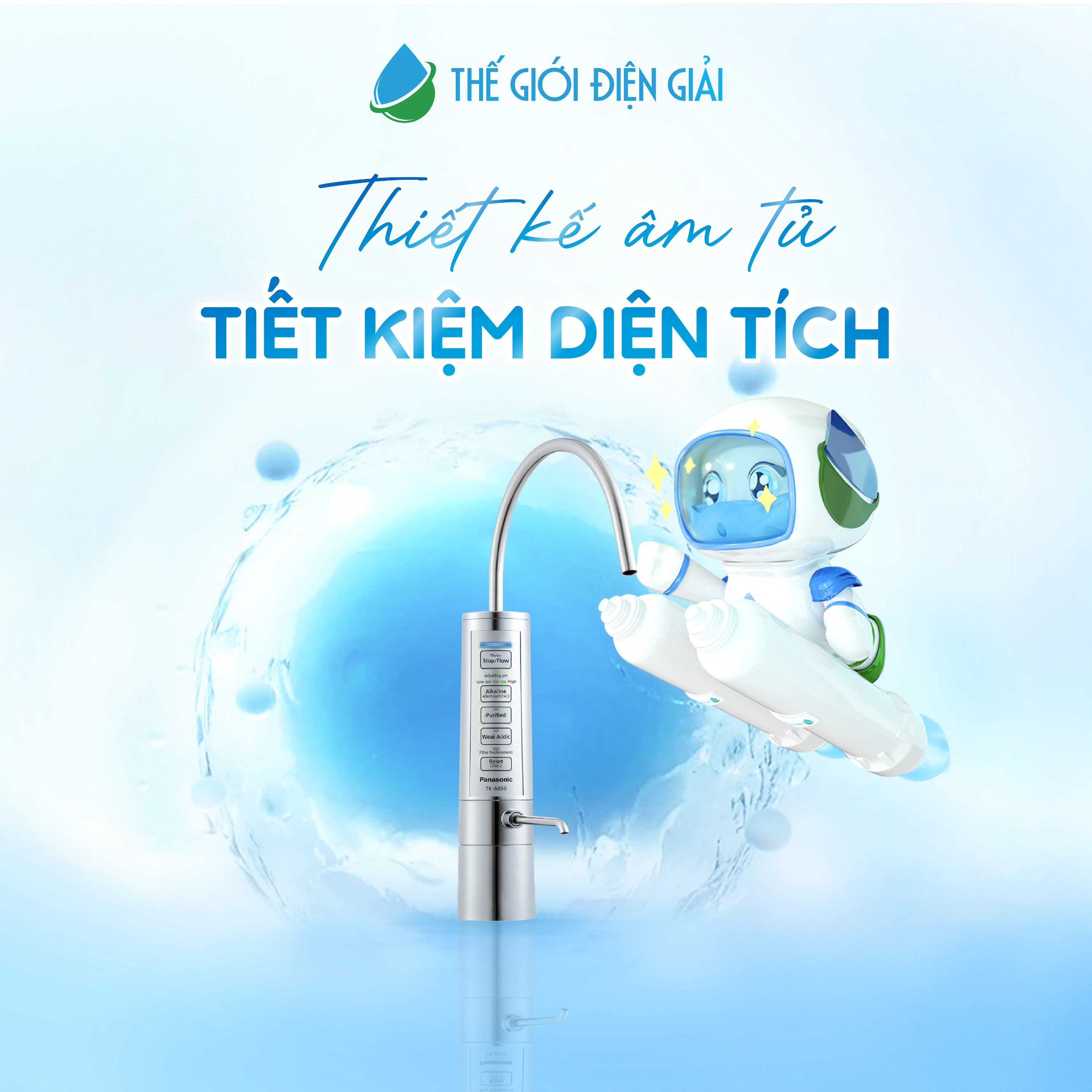 Máy lọc nước điện giải iON kiềm Panasonic TK-AB50 chính hãng, bảo hành 4 năm