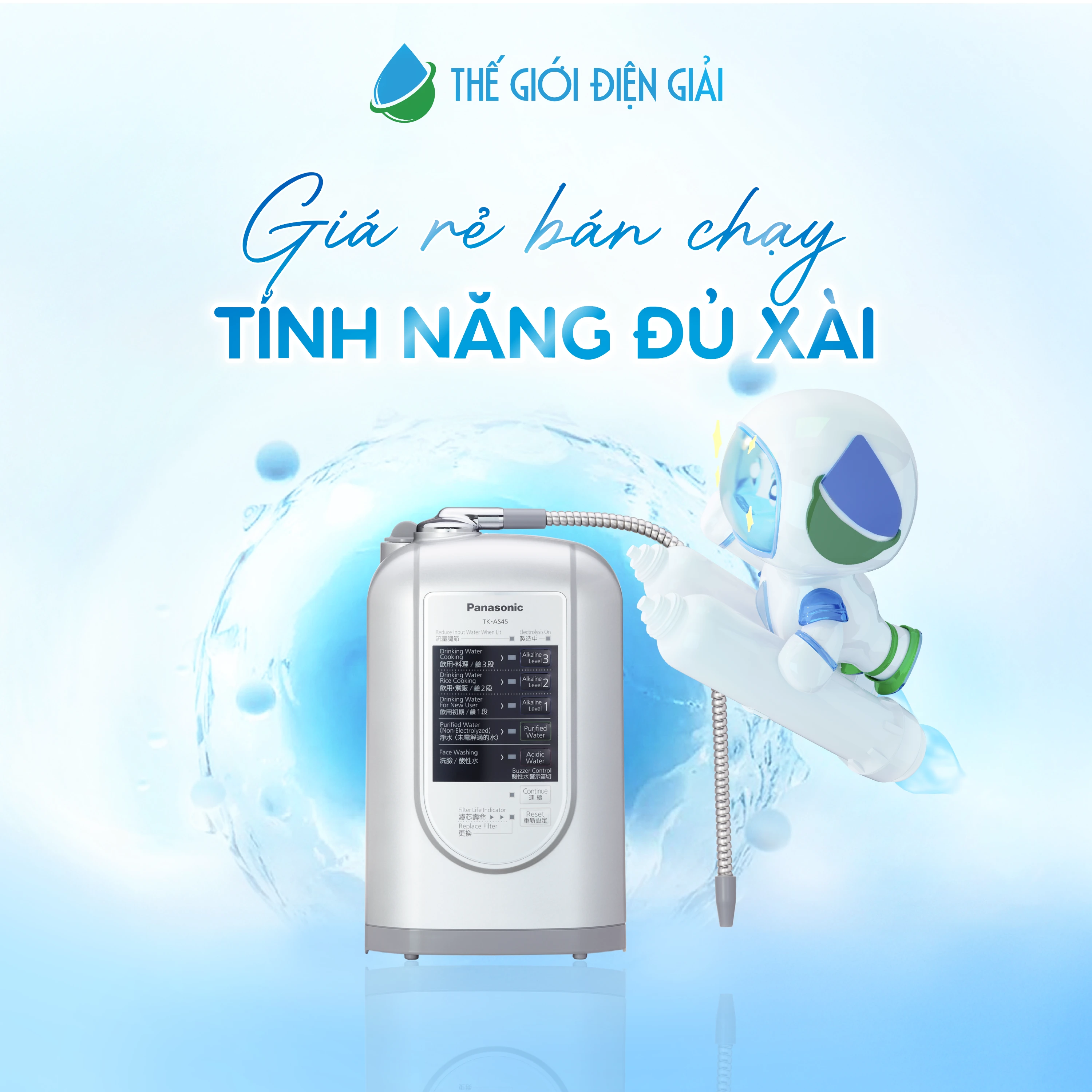 Máy lọc nước iON kiềm Panasonic TK-AS45