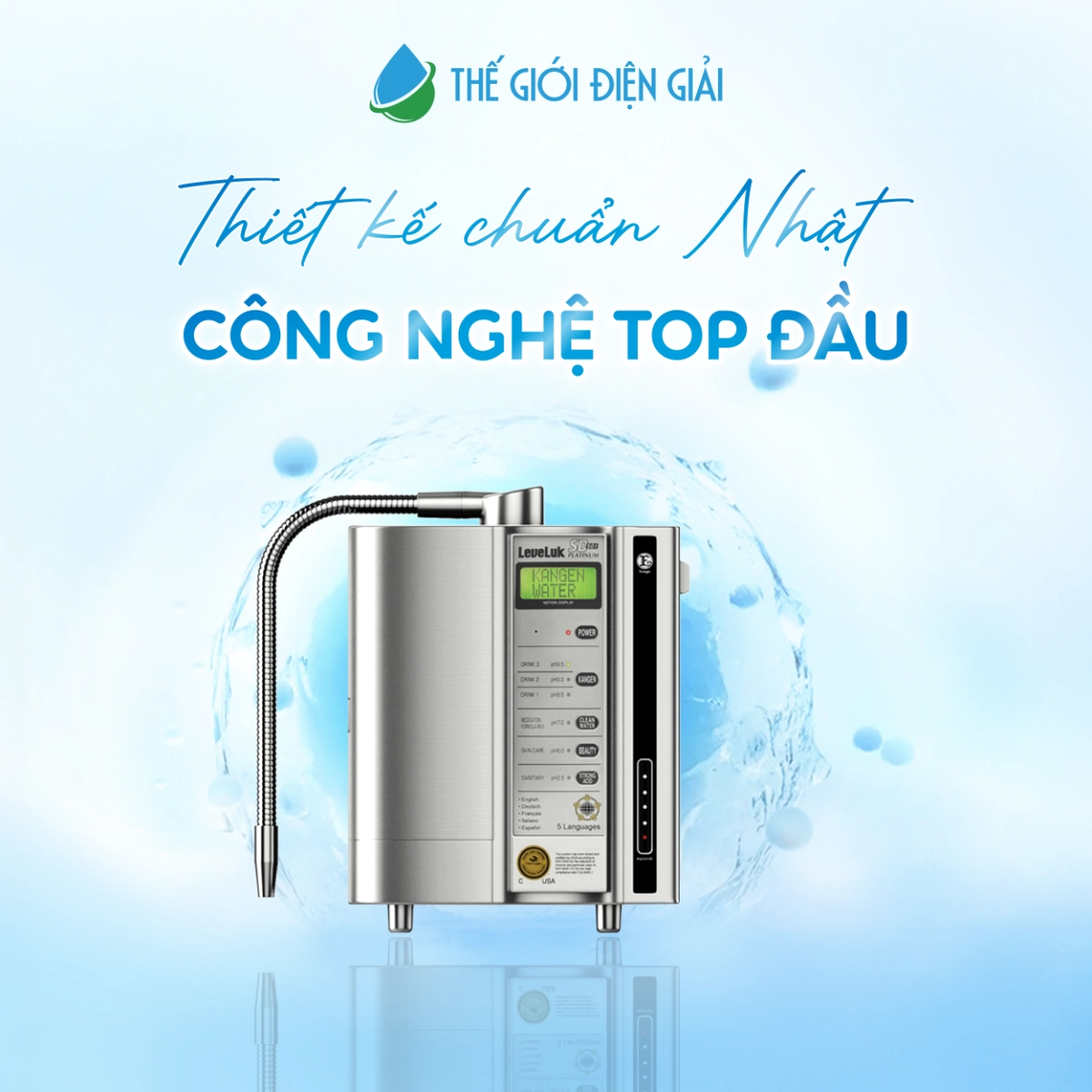Máy lọc nước Kangen Leveluk SD501 Platinum - Hàng Chính Hãng Có Hóa Đơn VAT