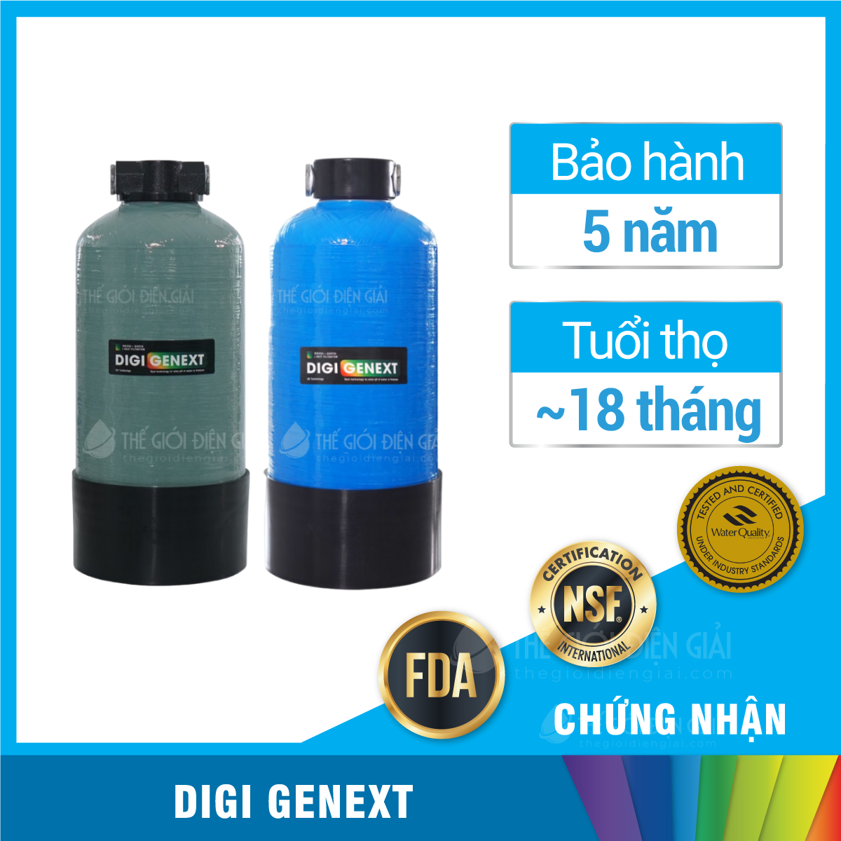 Cột cân bằng pH Digi Genext tối ưu nguồn nước đầu vào cho máy lọc nước iON kiềm