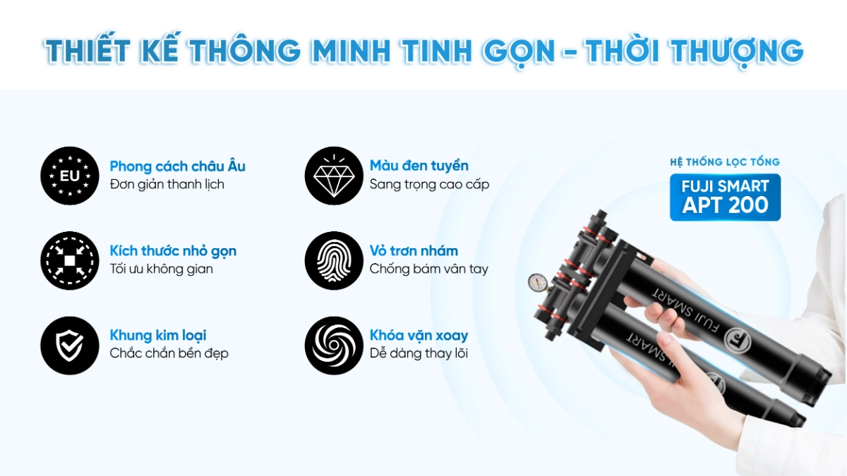 Fuji Smart APT 200 Plus có thiết kế thông minh, giúp tối ưu diện tích lắp đặt của mọi không gian sống