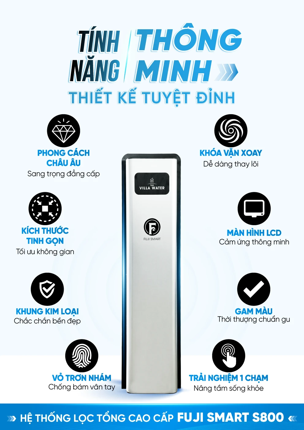 Các tính năng lọc nước đầu nguồn Fuji Smart S800