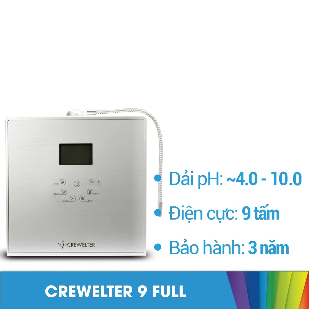 Máy lọc nước iON kiềm Crewelter 9 Hàn Quốc dịch vụ 6 sao tốt nhất thị trường