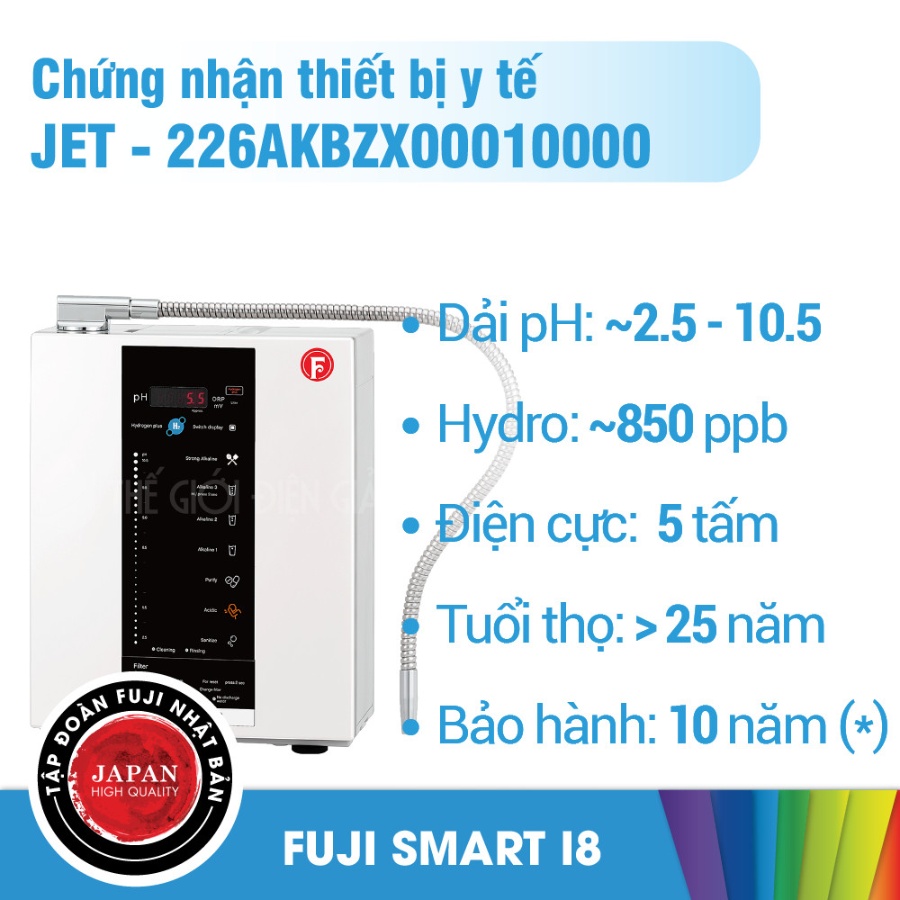 Máy lọc nước ion kiềm Fuji Smart I8 Nhật Bản