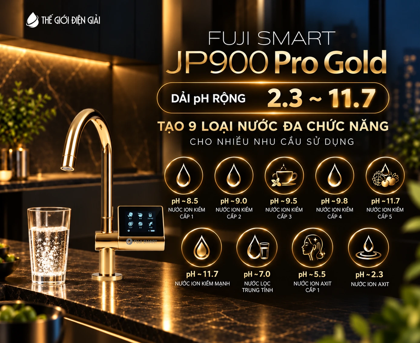 Inforgraphics Máy lọc nước điện giải ion kiềm Fuji Smart JP900 GOLD-2
