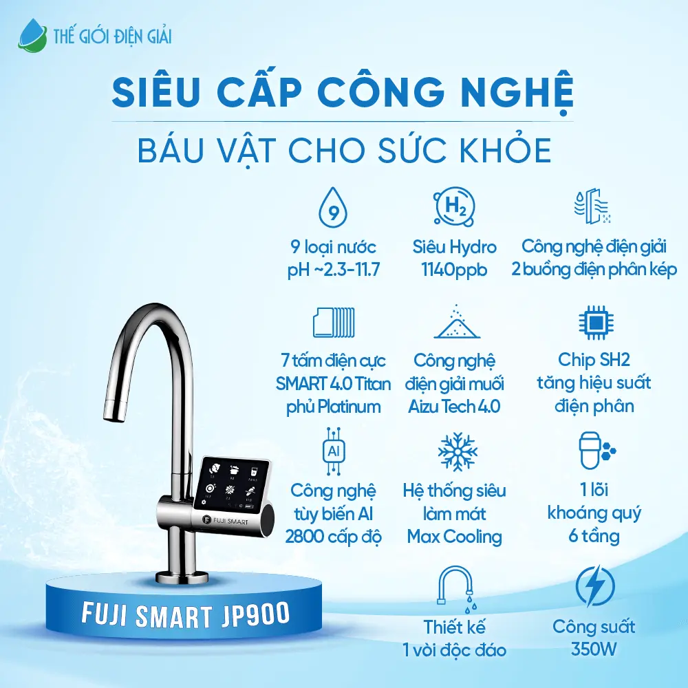 Máy lọc nước điện giải iON kiềm Fuji Smart JP900