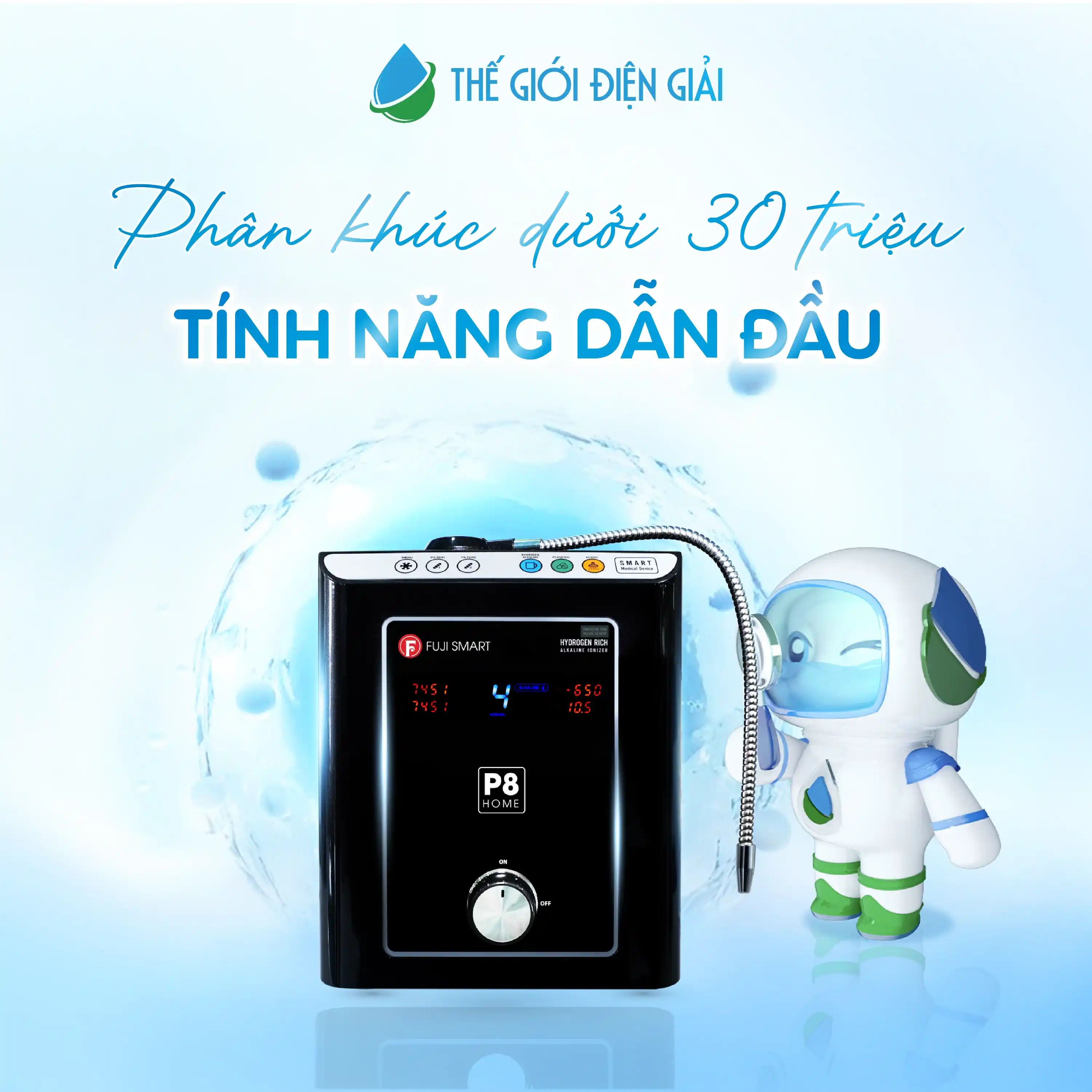 Máy lọc nước điện giải iON kiềm Fuji Smart P8 Home