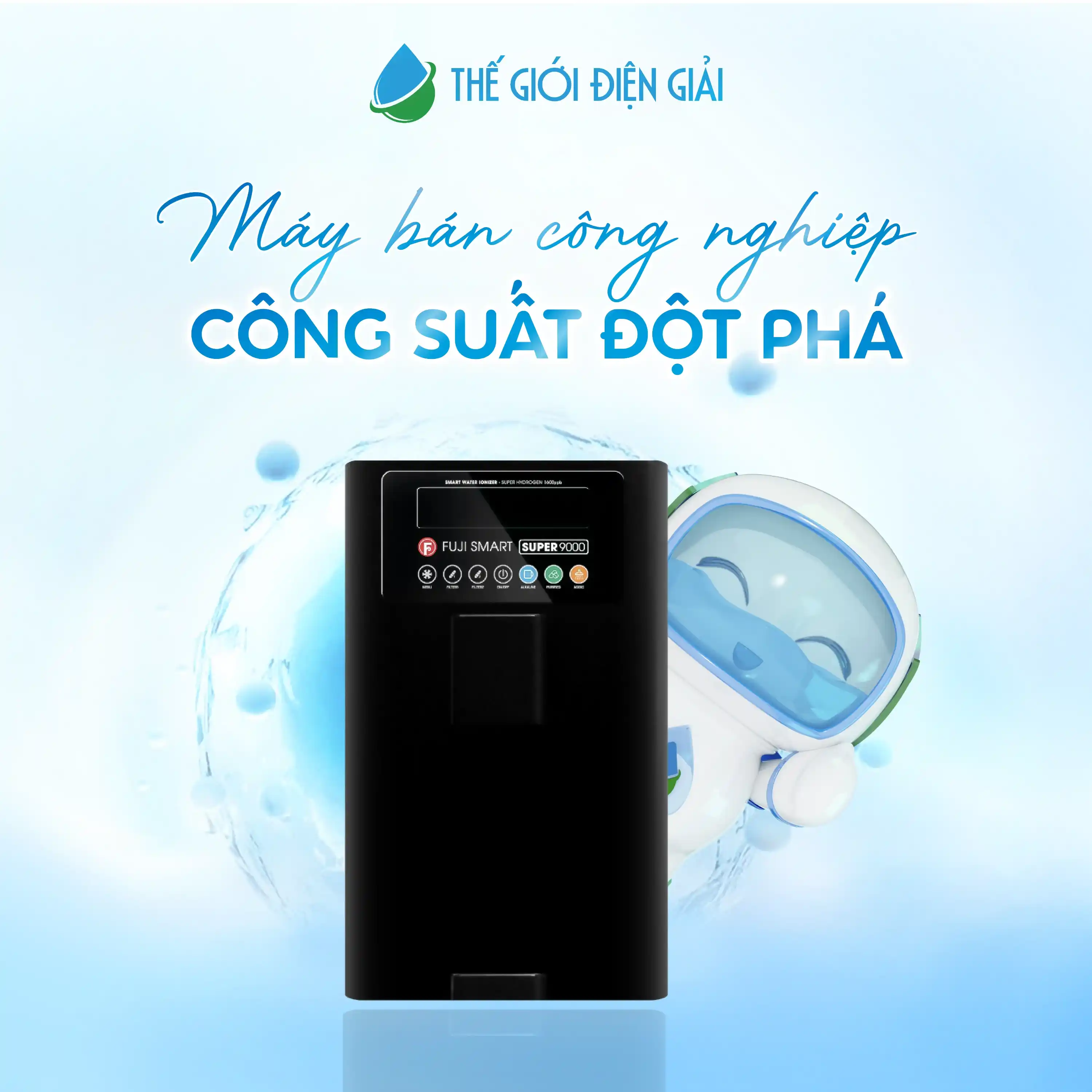 Máy lọc nước ion kiềm Fuji Smart Super 9000 công suất đột phá