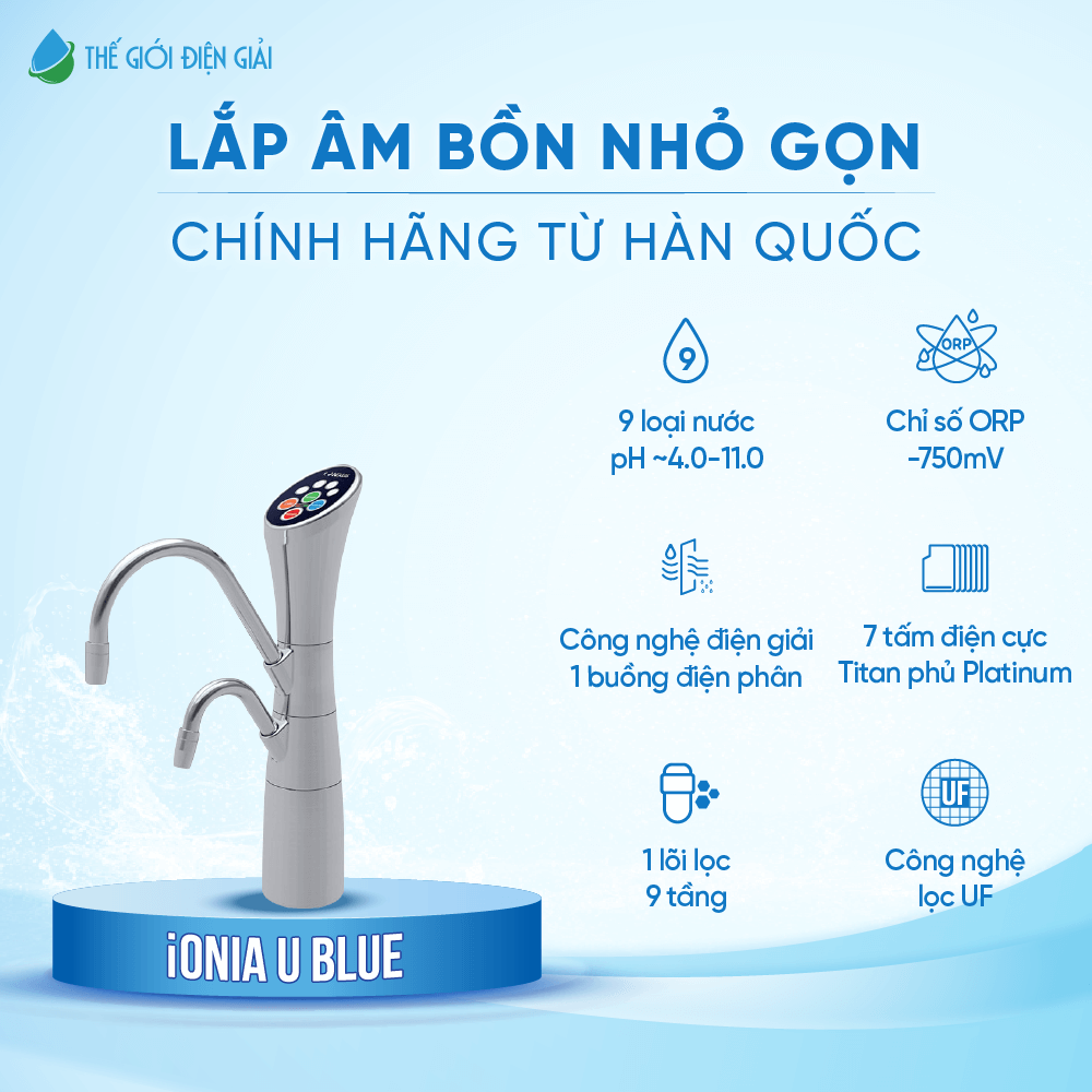 Máy lọc nước điện giải iON kiềm iONIA U Blue Hàn Quốc chính hãng dịch vụ tốt nhất