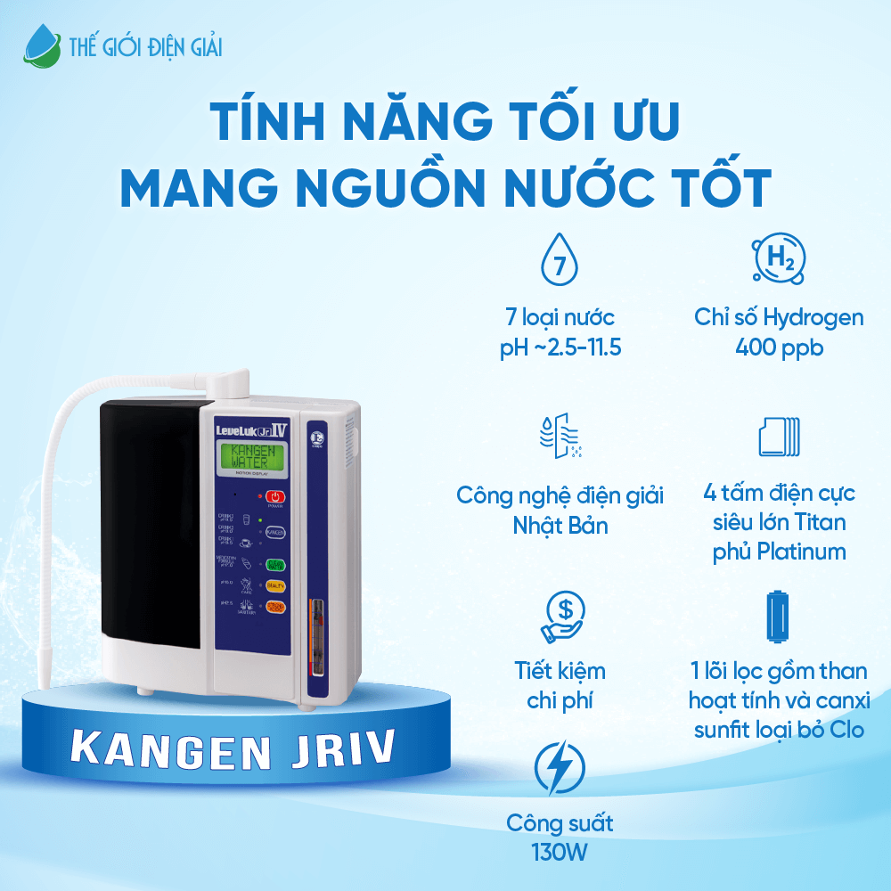 Máy lọc nước Kangen Leveluk JRIV (Chính Hãng 100%, Cơ Quan Nhà Nước Xác Thực Nhập Khẩu)