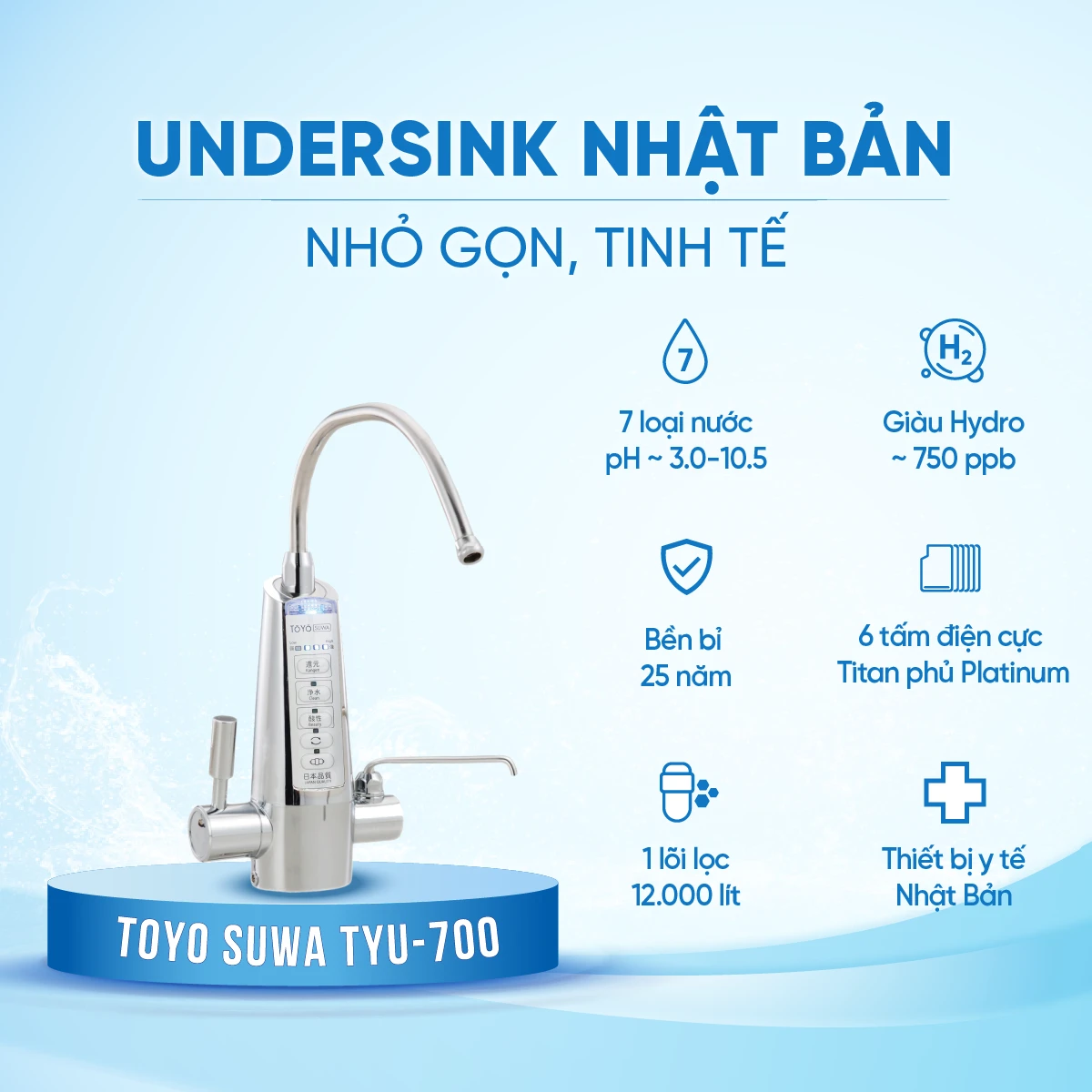 Máy lọc nước điện giải iON kiềm Toyo Suwa TYU-700 được “săn đón” ngay từ khi ra mắt