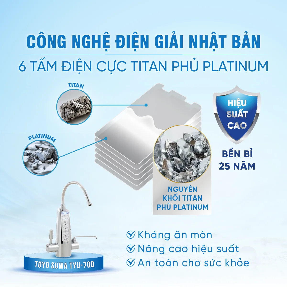 Toyo Suwa TYU-700 sở hữu buồng điện phân chuẩn y tế hiệu suất cao hàng đầu thị trường