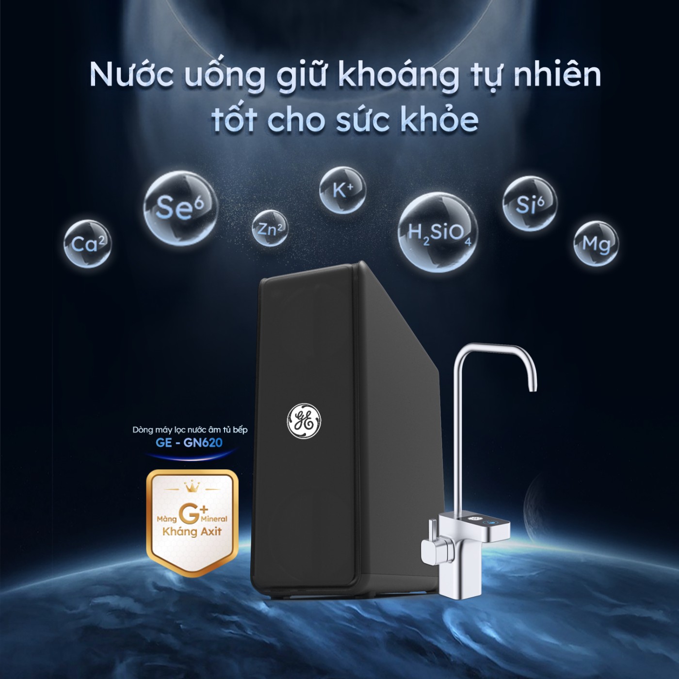 infographics máy lọc nước, giữ khoáng GE GN620