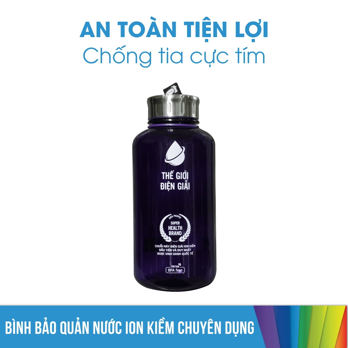 Bình bảo quản nước iON kiềm chuyên dụng độc quyền Thế Giới Điện Giải - 1 lít
