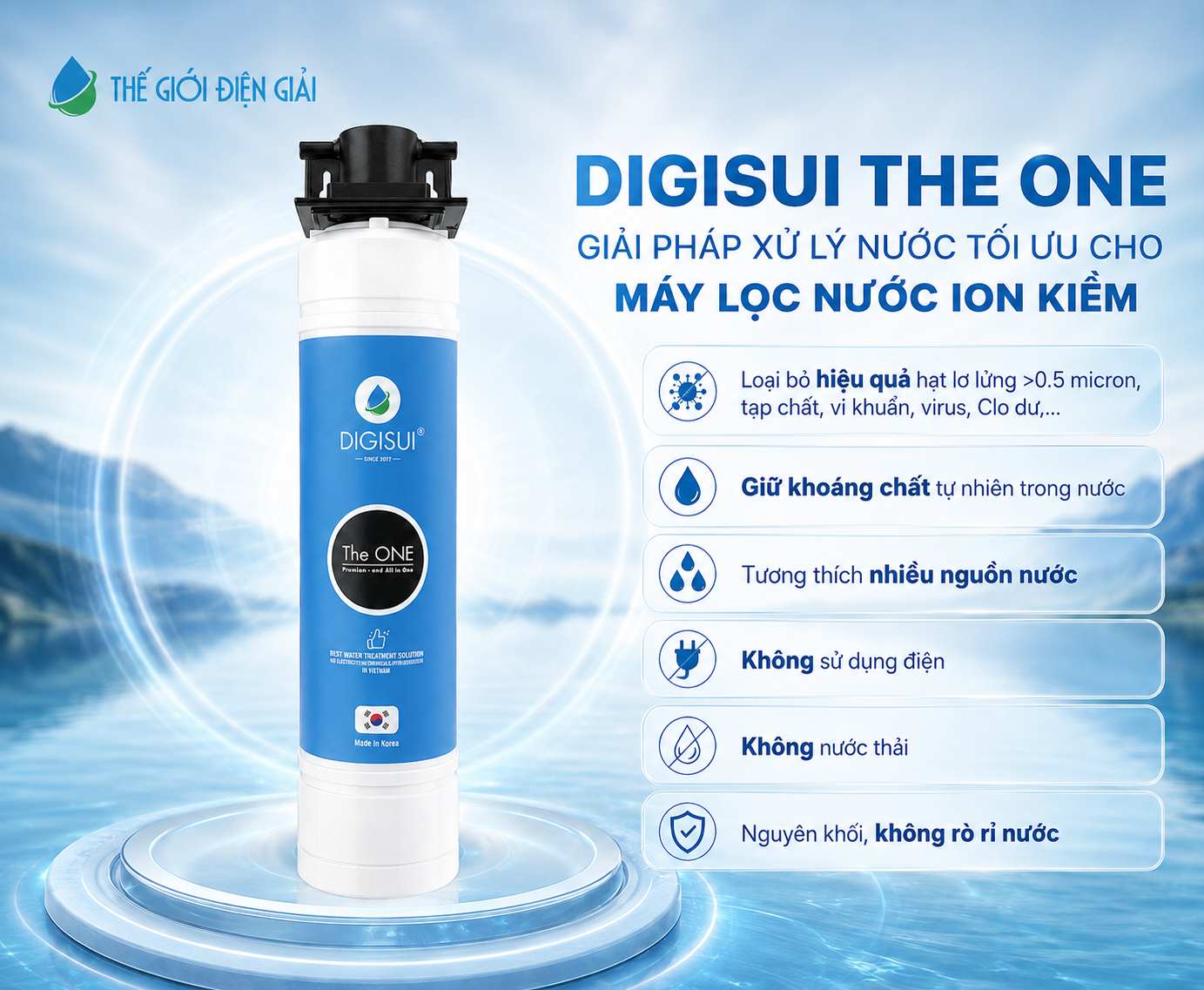 Digisui The One - Giải pháp xử lý nước tối ưu cho máy lọc nước ion kiềm