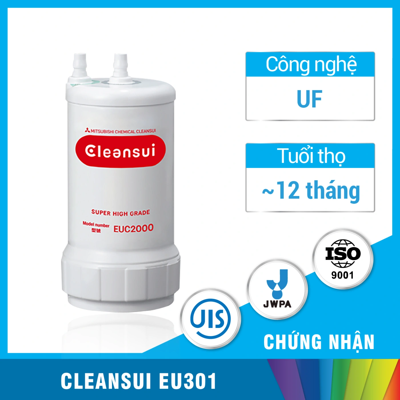 Lõi lọc máy lọc nước điện giải iON kiềm Cleansui EU301