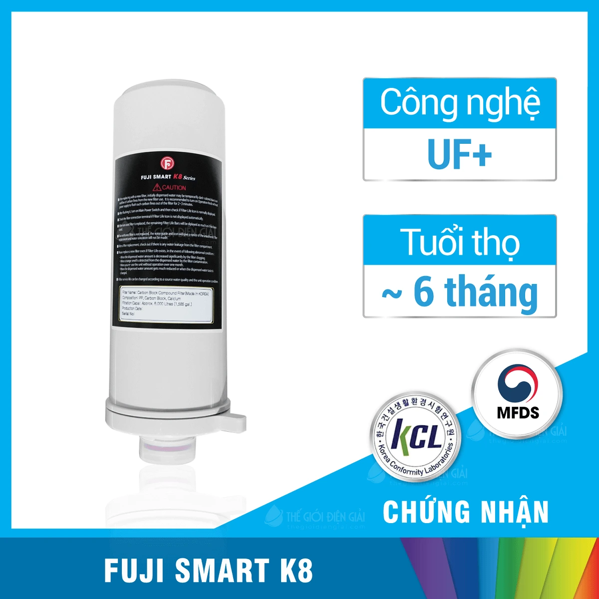 Lõi lọc máy lọc nước điện giải iON kiềm Fuji Smart K8