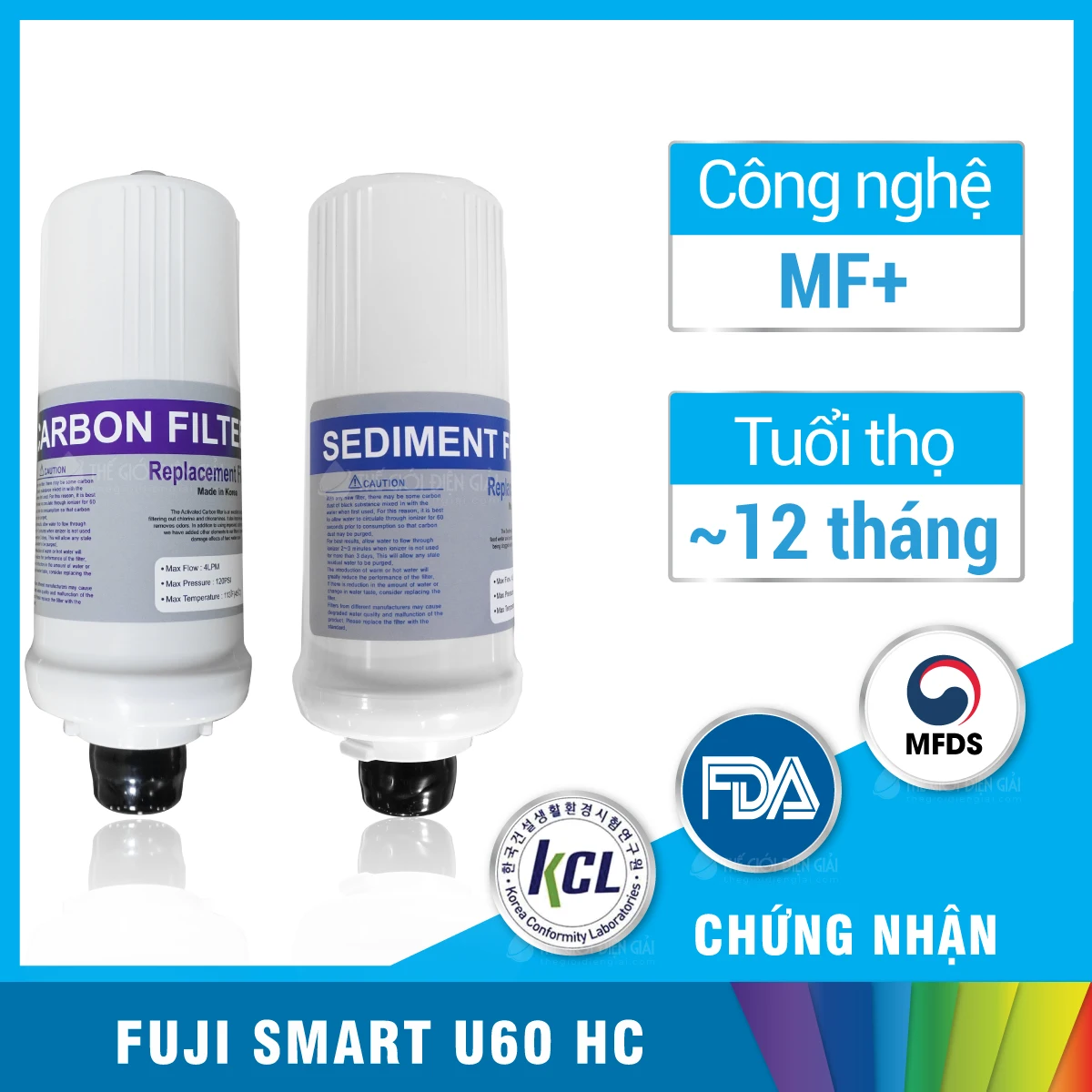 Lõi lọc máy lọc nước điện giải iON kiềm Fuji Smart U60 HC