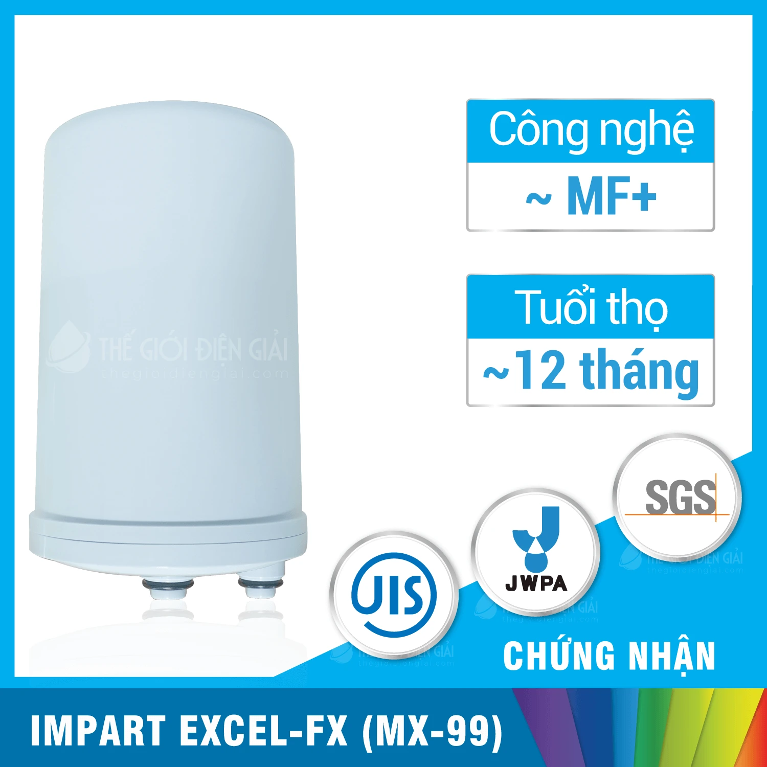 Lõi lọc máy lọc nước điện giải iON kiềm Impart Excel-FX (MX-99)