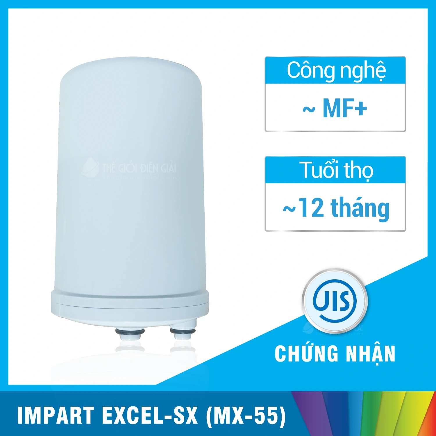 Lõi lọc máy lọc nước điện giải iON kiềm Impart Excel-SX (MX-55) chính hãng