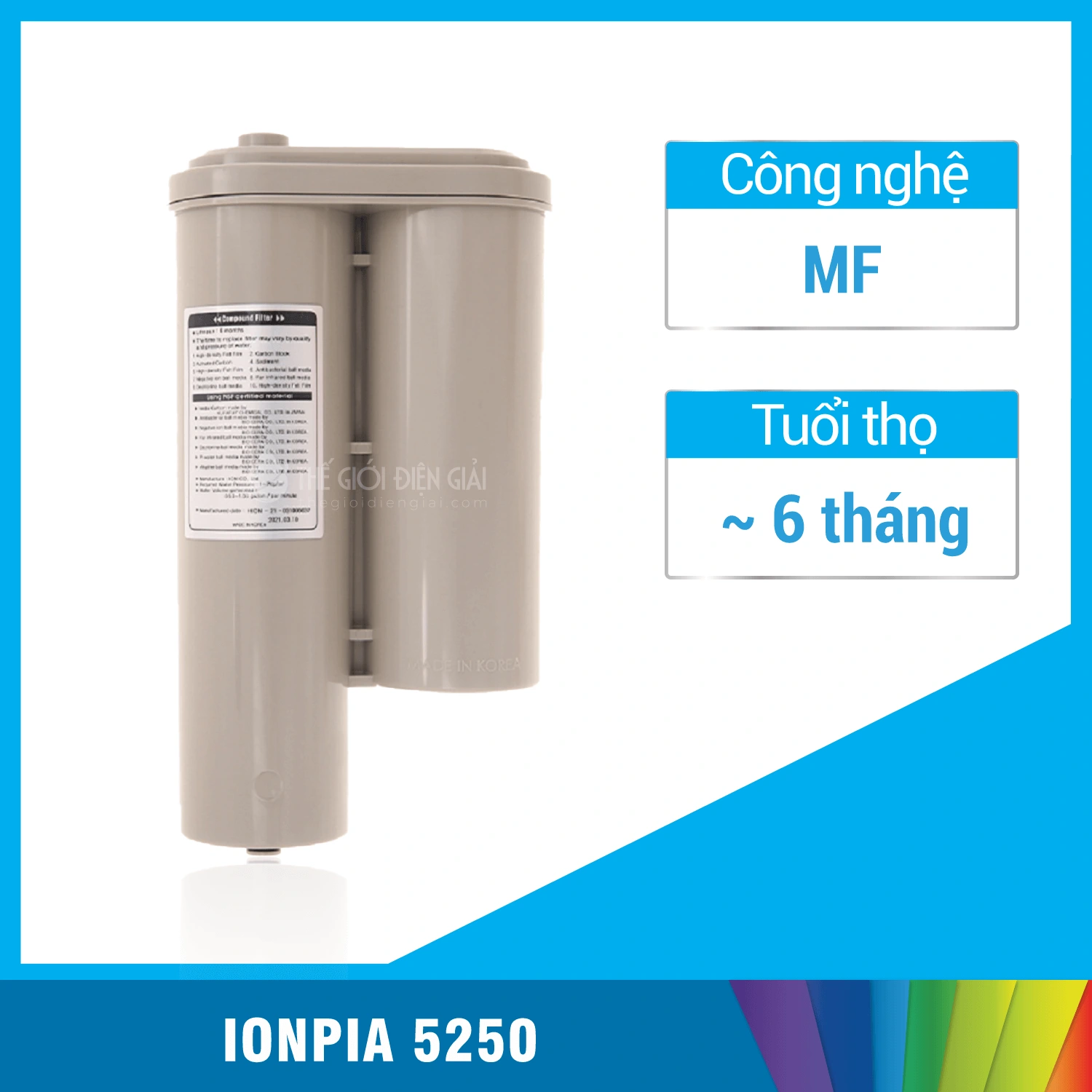 Lõi lọc máy lọc nước điện giải iON kiềm iONPIA 5250