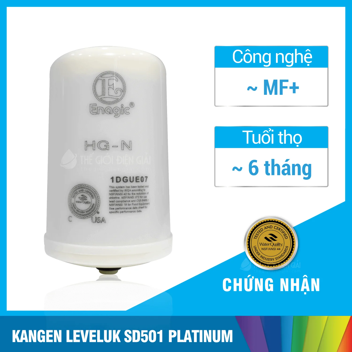 Lõi lọc máy lọc nước điện giải iON kiềm Kangen-Enagic LeveLuk SD501 Platinum