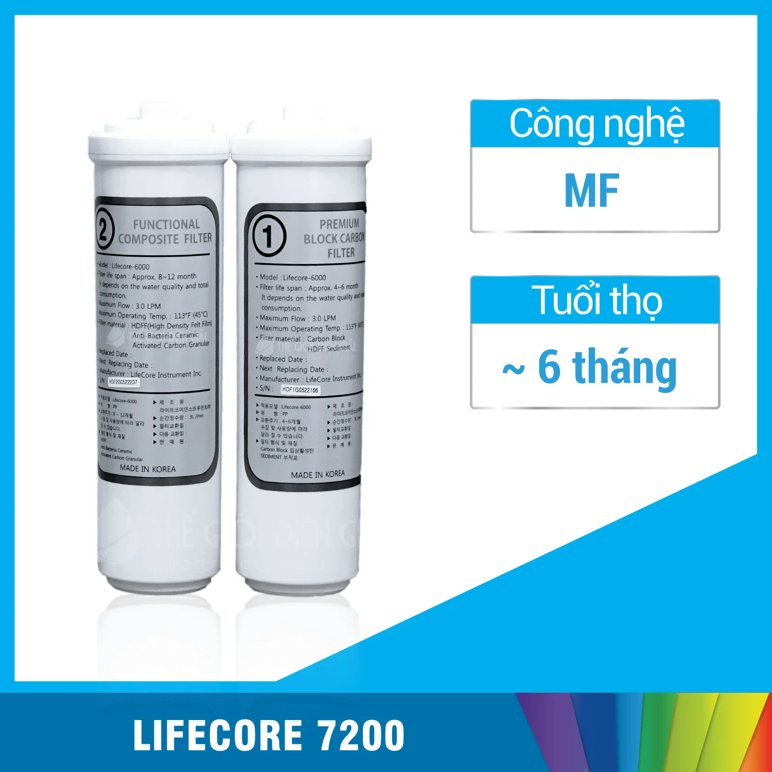 Lõi lọc máy lọc nước điện giải iON kiềm Lifecore 7200