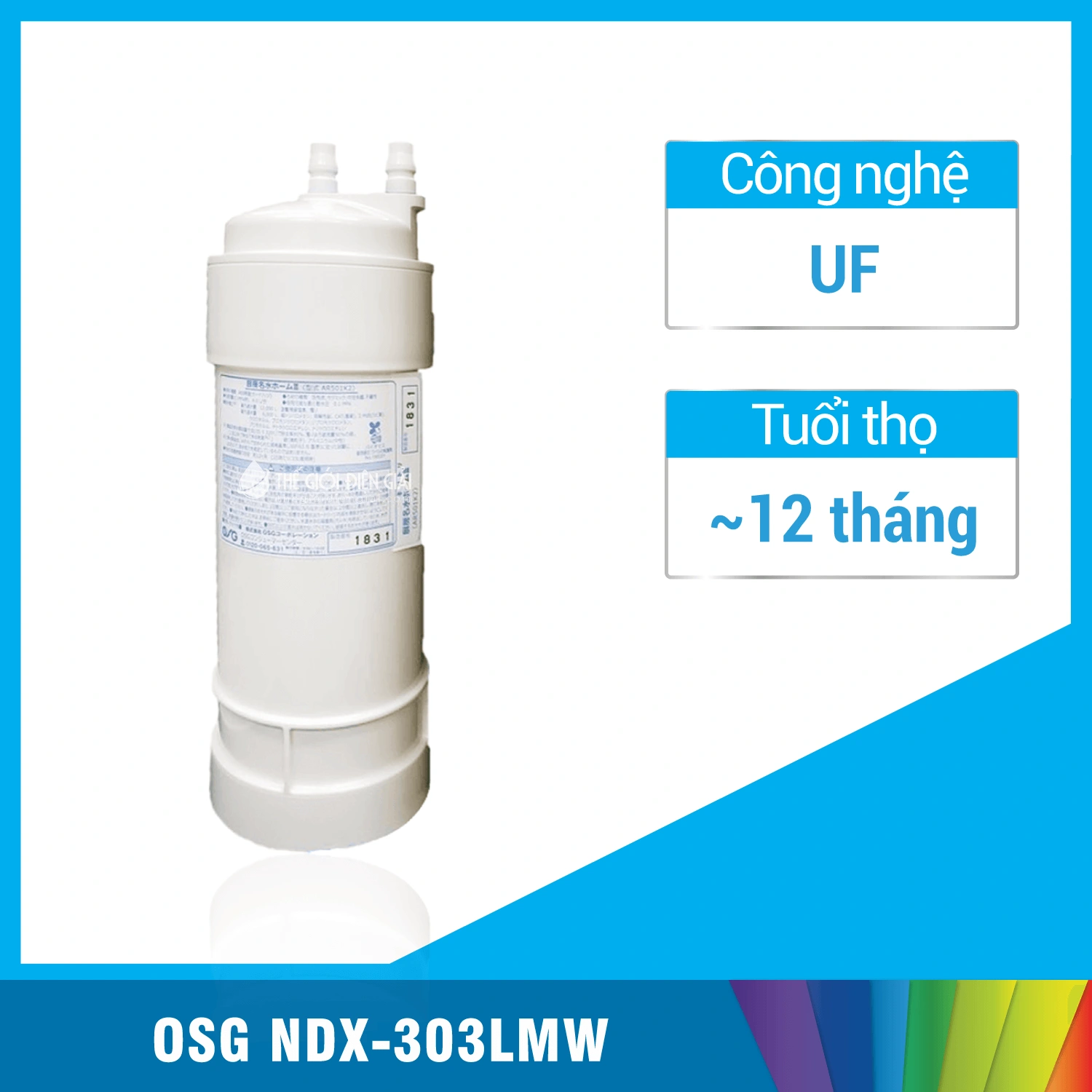 Lõi lọc máy lọc nước điện giải iON kiềm OSG NDX 303LMW