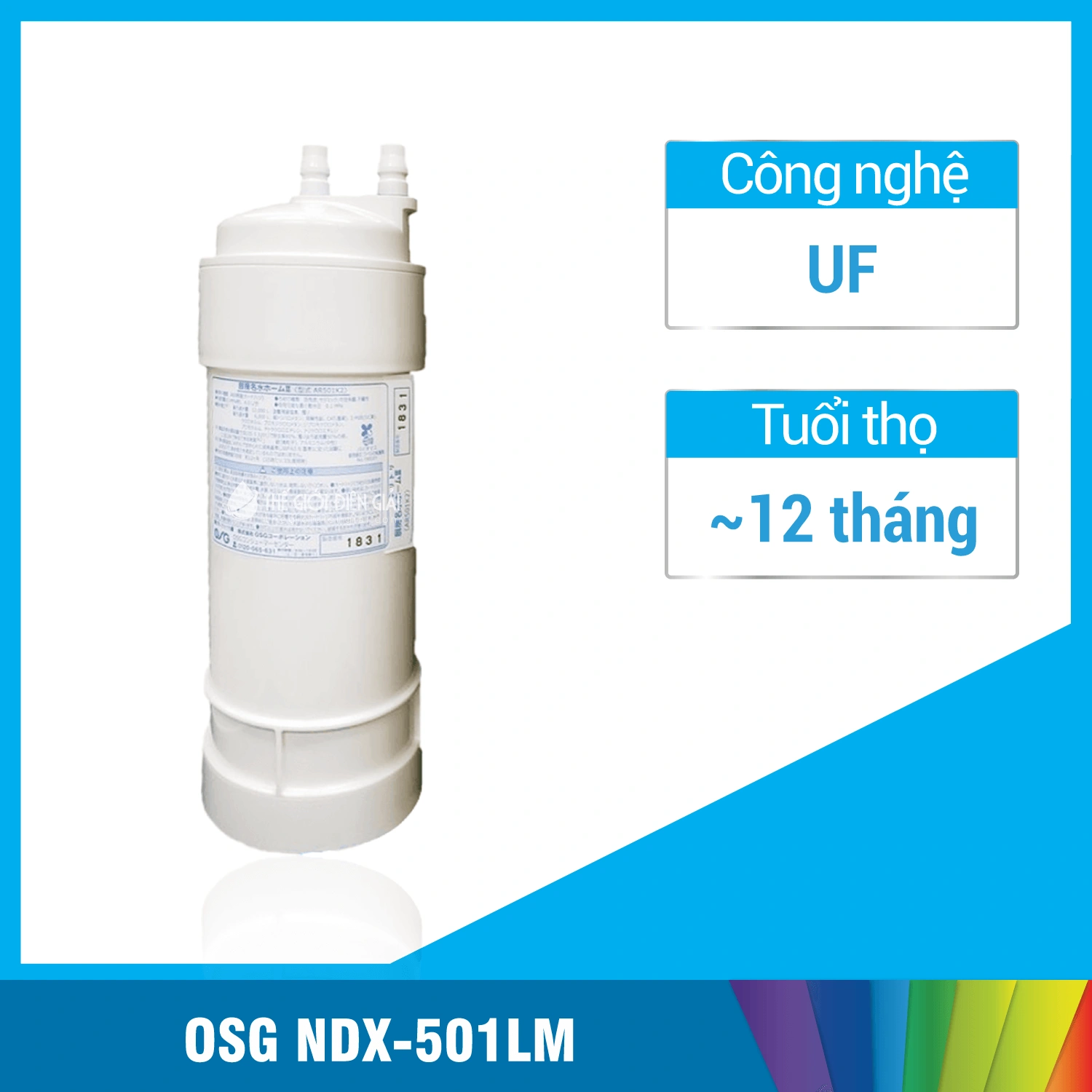 Lõi lọc máy lọc nước điện giải iON kiềm OSG NDX-501LM Nhật Bản
