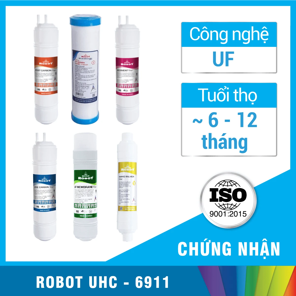 Lõi lọc máy lọc nước điện giải iON kiềm Robot UHC-6911