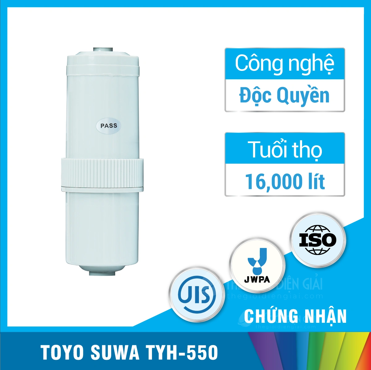 Lõi lọc máy lọc nước điện giải iON kiềm Toyo Suwa TYH-550
