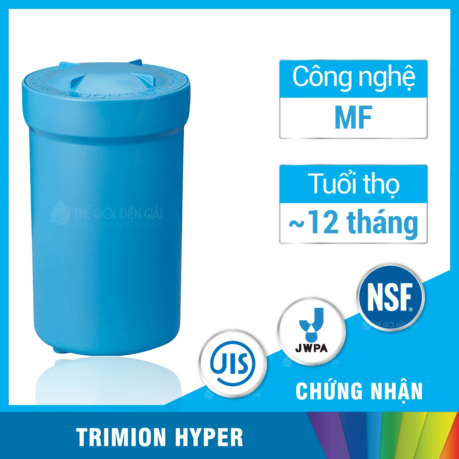 Lõi lọc máy lọc nước điện giải iON kiềm Trimion Hyper