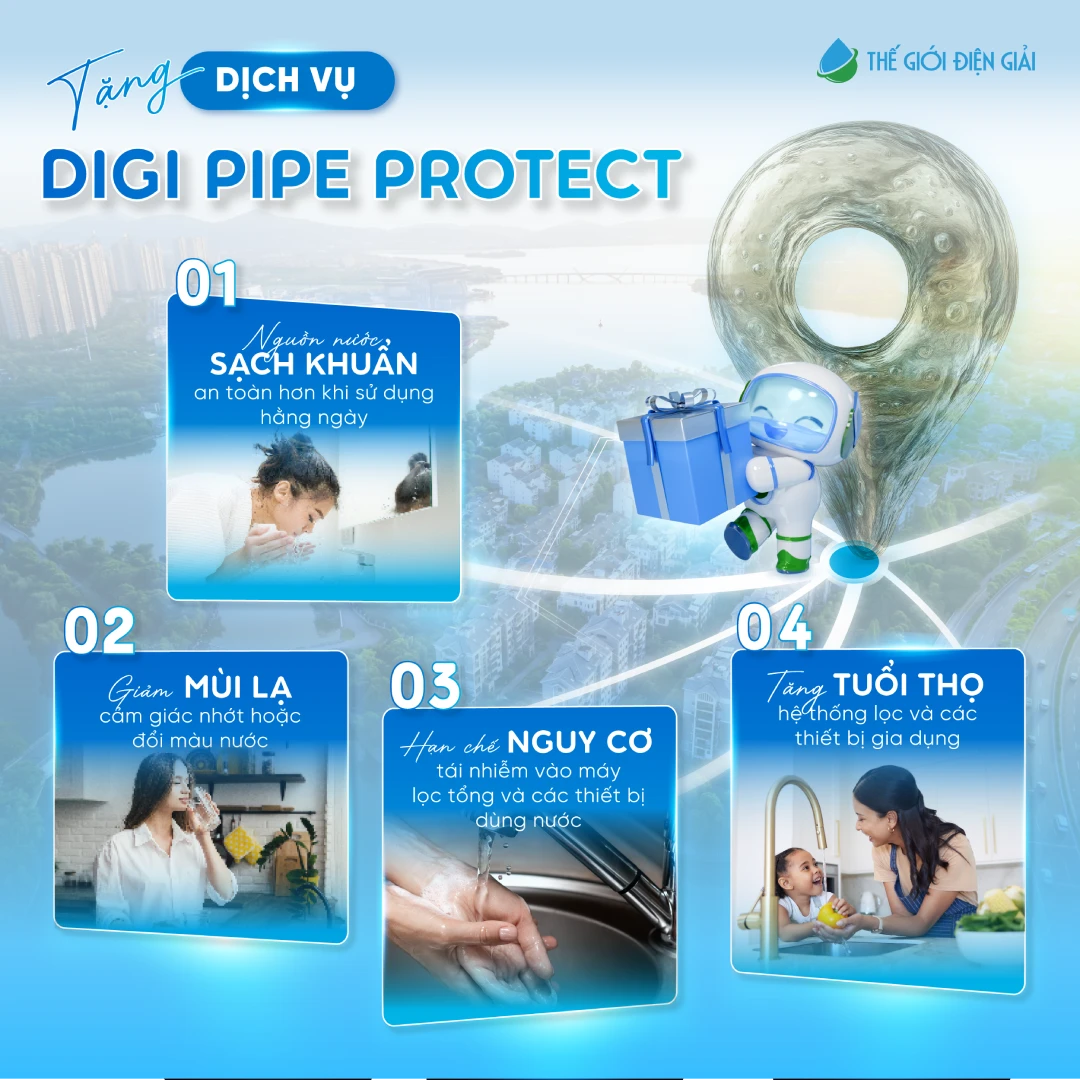 Digi Pipe Protect – Khử trùng toàn diện đường ống nước sinh hoạt
