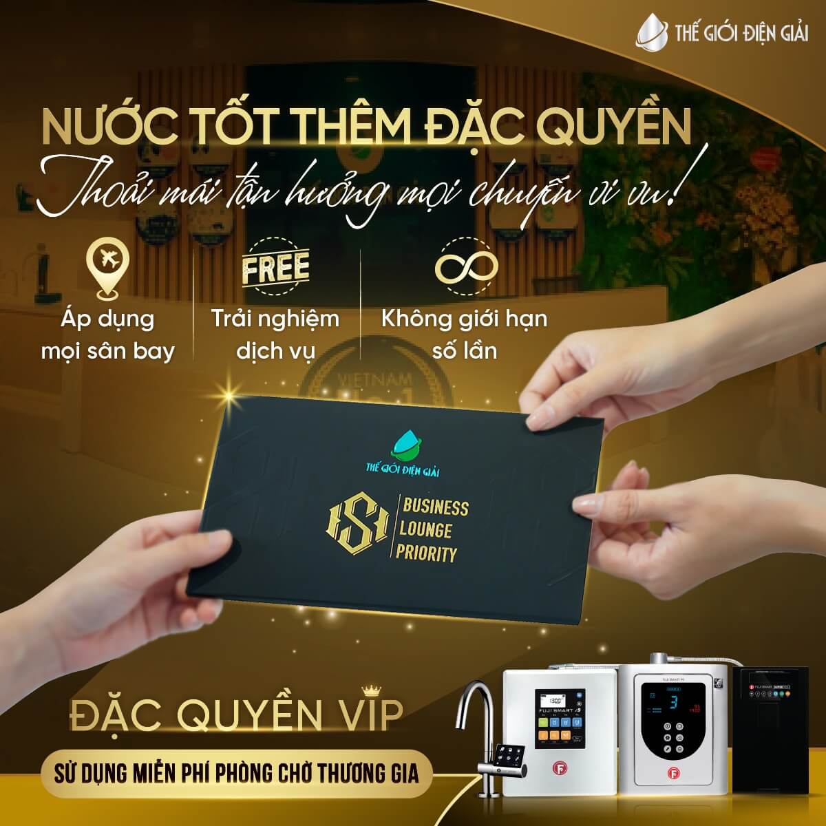 Thẻ sử dụng phòng chờ HẠNG THƯƠNG GIA miễn phí
